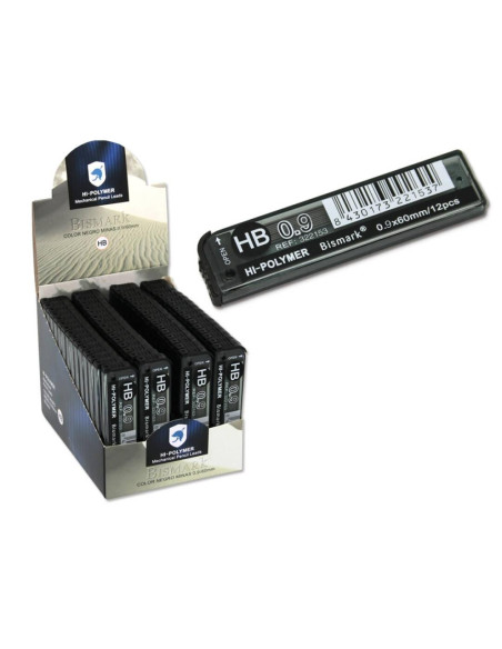 BISMARK MINAS HY-POLYMER 09MM HB CAJA EXPOSITORA CON 60 ESTUCHES DE 12 UD GRAFITO