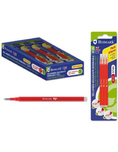 BISMARK RECAMBIO BOLÍGRAFO DE TINTA BORRABLE BLÍSTER DE 3 ROJO