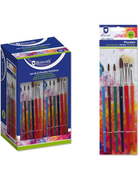 BISMARK SET 6 PINCELES COLORES SURTIDOS