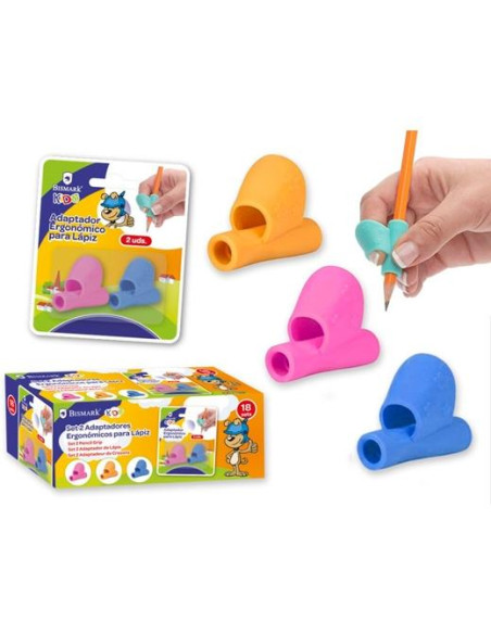 BISMARK ADAPTADOR DE LAPICERO PARA APRENDIZAJE CSURTIDOS -SET DE 2-