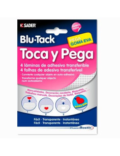 BOSTIK ADHESIVO TRANSFERIBLE BLU TACK TOCA Y PEGA 4 LÁMINAS