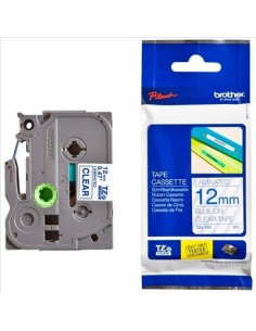 BROTHER CINTA ROTULADORA LAMINADA TEXTO AZUL SOBRE TRANSPARENTE - 12MMX8M