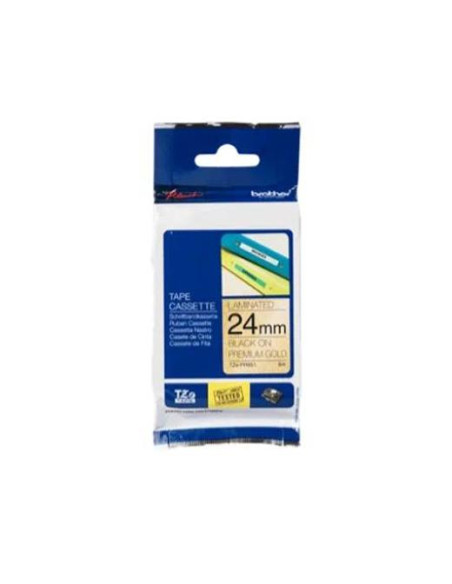 BROTHER CINTA ROTULADORA LAMINADA NEGRO SOBRE FONDO DORADO PREMIUM 24MMX8M