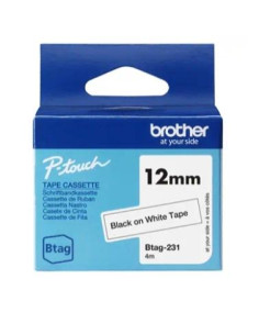 BROTHER CINTA DOMÉSTICA BTAG NEGRO SOBRE BLANCO - PTN10 PTN20 PTN25BT - 12MMX4M