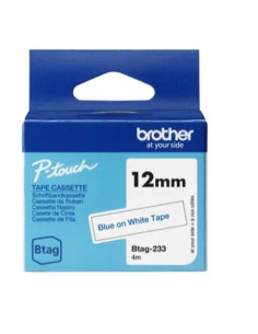 BROTHER CINTA DOMÉSTICA BTAG AZUL SOBRE BLANCO - PTN10 PTN20 PTN25BT - 12MMX4M