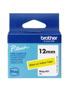 BROTHER CINTA DOMÉSTICA BTAG NEGRO SOBRE AMARILLO - PTN10 PTN20 PTN25BT - 12MMX4M