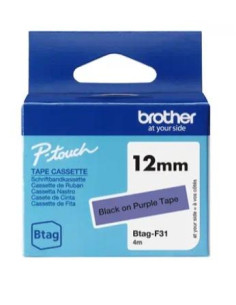 BROTHER CINTA DOMÉSTICA BTAG NEGRO SOBRE MORADO - PTN10 PTN20 PTN25BT - 12MMX4M