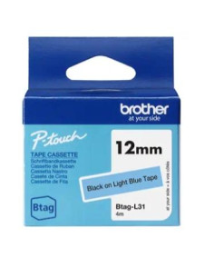 BROTHER CINTA DOMÉSTICA BTAG NEGRO SOBRE AZUL CLARO - PTN10 PTN20 PTN25BT - 12MMX4M
