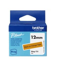 BROTHER CINTA DOMÉSTICA BTAG NEGRO SOBRE NARANJA - PTN10 PTN20 PTN25BT - 12MMX4M
