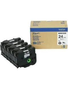 BROTHER CINTA HGE ALTA CALIDAD TEXTO NEGRO SOBRE BLANCO 24MMX8M CAJA 5UDS