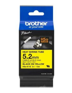 BROTHER CINTA TERMORRECTRÁCTIL TEXTO NEGRO SOBRE AMARILLO 52MMX15M