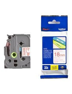 BROTHER CINTA ROTULADORA LAMINADA TEXTO ROJO SOBRE BLANCO - 18MMX8M