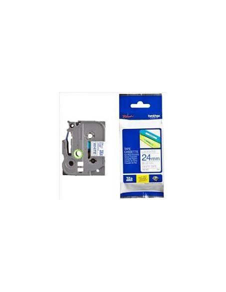 CINTA de ROTULAR BROTHER LAMINADA 8m 24mm AZUL sobre BLANCO