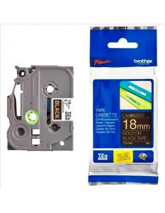 BROTHER CINTA ROTULADORA LAMINADA TEXTO DORADO SOBRE NEGRO - 18MMX8M