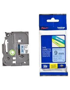 BROTHER CINTA ROTULADORA LAMINADA TEXTO NEGRO SOBRE AZUL - 9MMX8M