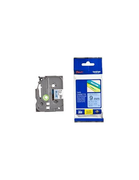 BROTHER CINTA ROTULADORA LAMINADA AZUL SOBRE NEGRO DE 9MMX8M