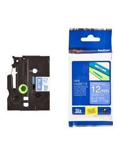 BROTHER CINTA ROTULADORA LAMINADA TEXTO BLANCO SOBRE AZUL - 12MMX8M