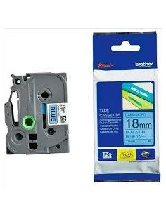 BROTHER CINTA ROTULADORA LAMINADA TEXTO NEGRO SOBRE AZUL - 18MMX8M