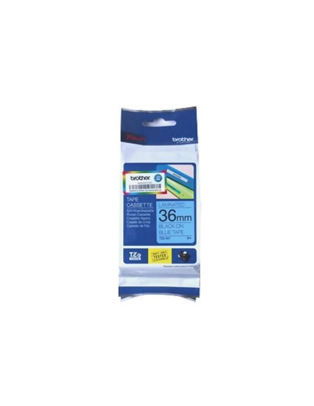 BROTHER CINTA ROTULADORA LAMINADA TEXTO NEGRO SOBRE FONDO AZUL 36MMX8M