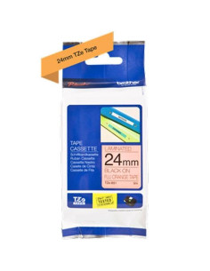 BROTHER CINTA ROTULADORA LAMINADA TEXTO NEGRO SOBRE NARANJA FLUOR - 24MMX5M