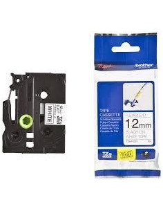 BROTHER CINTA ROTULADORA LAMINADA FLEXIBLE TEXTO NEGRO SOBRE BLANCO - 12MMX8M