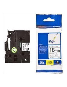 BROTHER CINTA ROTULADORA LAMINADA FLEXIBLE TEXTO NEGRO SOBRE BLANCO - 18MMX8M