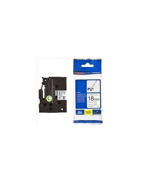 BROTHER CINTA ROTULADORA LAMINADA FLEXIBLE NEGRO SOBRE BLANCO 18MMX8M
