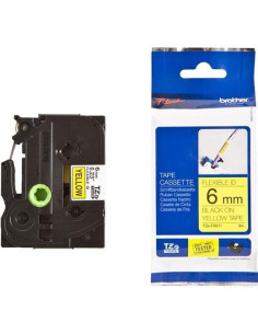 BROTHER CINTA ROTULADORA LAMINADA FLEXIBLE TEXTO NEGRO SOBRE AMARILLO - 6MMX8M