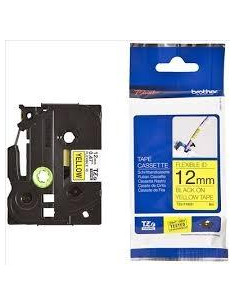 BROTHER CINTA ROTULADORA LAMINADA FLEXIBLE TEXTO NEGRO SOBRE AMARILLO - 12MMX8M