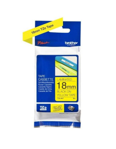 BROTHER CINTA ROTULADORA LAMINADA FLEXIBLE TEXTO NEGRO SOBRE AMARILLO - 18MMX8M