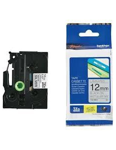 BROTHER CINTA ROTULADORA LAMINADA TEXTO NEGRO SOBRE PLATA MATE - 12MMX8M