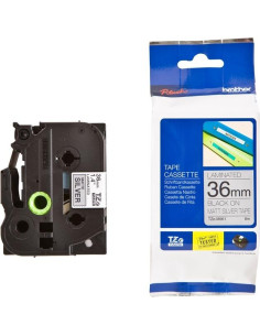 BROTHER CINTA ROTULADORA LAMINADA TEXTO NEGRO SOBRE PLATA MATE - 36MMX8M