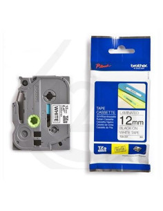 BROTHER CINTA ROTULADORA LAMINADA SUPER ADHESIVA TEXTO NEGRO SOBRE TRANSPARENTE - 12MMX8M