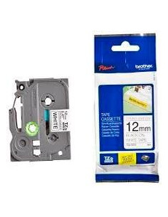 BROTHER CINTA ROTULADORA LAMINADA SUPER ADHESIVA TEXTO NEGRO SOBRE BLANCO - 12MMX8M