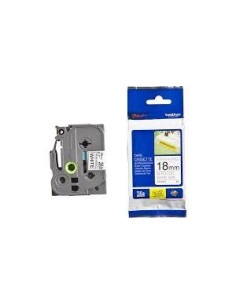 BROTHER CINTA ROTULADORA LAMINADA SUPER ADHESIVA TEXTO NEGRO SOBRE BLANCO - 18MMX8M