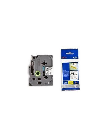 CINTA de ROTULAR BROTHER LAMINADA SUPER ADHESIVA 8m 24mm NEGRO sobre BLANCO
