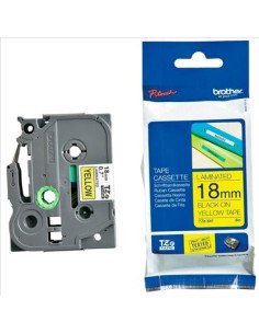 BROTHER CINTA ROTULADORA LAMINADA SUPER ADESHIVA TEXTO NEGRO SOBRE AMARILLO - 18MMX8M