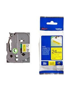 BROTHER CINTA ROTULADORA LAMINADA SUPER ADHESIVA TEXTO NEGRO SOBRE AMARILLO - 24MMX8M