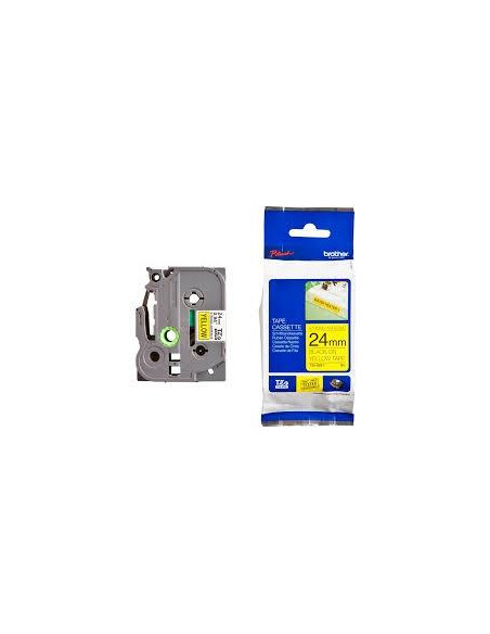 BROTHER CINTA ROTULADORA LAMINADA SUPERADHESIVA NEGRO SOBRE AMARILLO DE 24MMX8M