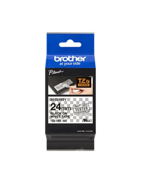 BROTHER CINTA ROTULADORA LAMINADA DE SEGURIDAD TEXTO NEGRO SOBRE BLANCO - 24MMX8M