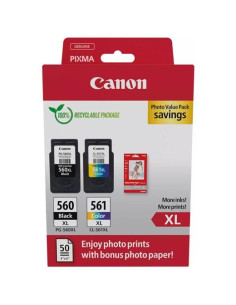 CANON TINTA ECOPACK BK CMY  50H PAPEL FOTOGRÁFICO 10X15 PARA PIXMA TS 53505351535253537450 - PG 560XL  CL 561XL