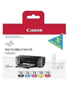 CANON TINTA MULTIPACK MBKCMYR PIXMA PRO 10 PACK 5 COLORES - PGI 72