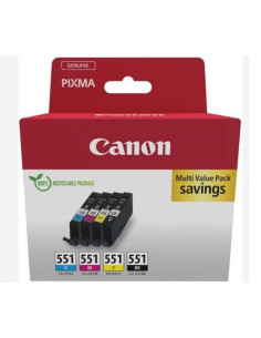 CANON TINTA ECOPACK BKCMY MAXIFY MG 5550565066507550 - IP 8750 - IX 6850 - MX 725 - PIXUS MG 7550 - CLI 551
