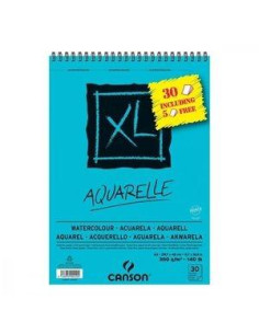 CANSON BLOC ACUARELA AQUARELLE FINO XL ESPIRAL 255GRATIS HOJAS 300GR 297X42CM -5U-