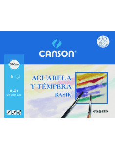 CANSON MINIPACK ACUARELA Y TÉMPERA BASIK 6 HOJAS 24X32CM  20 DE HOJAS GRATIS