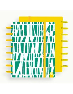 CARCHIVO CUADERNO INGENIOX LIMITED EDITION ESPIRAL A5 100H CUADRÍCULA 5X5 TAPAS PP SEMI-RÍGIDO CIERRE CGOMA VERDE