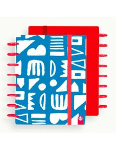 CARCHIVO CUADERNO INGENIOX LIMITED EDITION ESPIRAL A5 100H CUADRÍCULA 5X5 TAPAS PP SEMI-RÍGIDO CIERRE CGOMA AZUL
