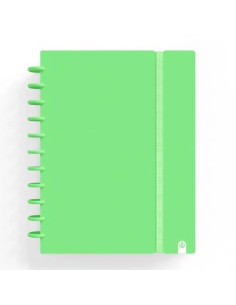 CARCHIVO CUADERNO INGENIOX FOAM ESPIRAL A4 80H 100GR CUADRÍCULA 5X5 TAPAS PP SEMI-RÍGIDO CIERRE CGOMA VERDE PASTEL