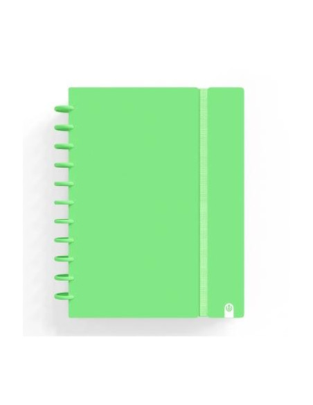 CARCHIVO CUADERNO INGENIOX FOAM ESPIRAL A4 80H 100GR CUADRÍCULA 5X5 TAPAS PP SEMI-RÍGIDO CIERRE CGOMA VERDE PASTEL