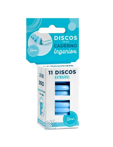 CARCHIVO ESTUCHE 11 DISCOS PARA CUADERNO INGENIOX 30MM PLÁSTICO AZUL